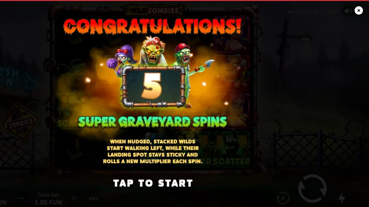Tampilan visual slot Wild Zombies dengan tema kiamat dan karakter zombie yang unik.